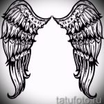 Интересный эскиз татуировки крылья – рисунок тату крыло подойдет для крыло ангела демона тату