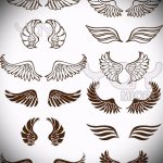 Классный эскиз татуировки крылья – рисунок тату крыло подойдет для ангельские крылья тату