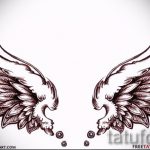 Крутой эскиз татуировки крылья – рисунок тату крыло подойдет для тату череп с крыльями