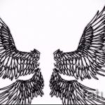 Крутой эскиз татуировки крылья – рисунок наколки крыло подойдет для тату крылья у девушек фото