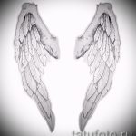 Классный эскиз татуировки крылья – рисунок тату крыло подойдет для тату крылья значение