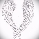 Классный эскиз тату крылья – рисунок наколки крыло подойдет для тату крылья на животе