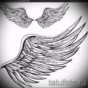 Фото тату: подборка эскизов крыльев в различных стилях и уровнях детализации. Черно-белые рисунки татуировок для вдохновения.