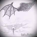Необычный эскиз тату крылья – рисунок наколки крыло подойдет для крылья тату на ключицах