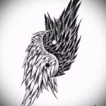 Интересный эскиз тату крылья – рисунок тату крыло подойдет для тату девушка ангел с крыльями