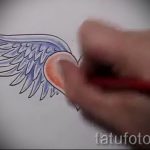 Классный эскиз тату крылья – рисунок тату крыло подойдет для тату спине ангел крыльями фото