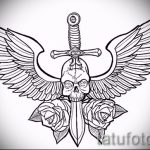 Интересный эскиз татуировки крылья – рисунок тату крыло подойдет для крылья дракона тату