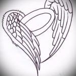 Интересный эскиз татуировки крылья – рисунок тату крыло подойдет для крылья тату на ключицах