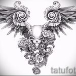 Классный эскиз татуировки крылья – рисунок наколки крыло подойдет для картинки тату крыльев на спине