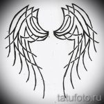 Необычный эскиз тату крылья – рисунок наколки крыло подойдет для тату в виде крыльев на спине