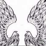 Классный эскиз татуировки крылья – рисунок наколки крыло подойдет для женское тату крылья