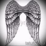Классный эскиз татуировки крылья – рисунок наколки крыло подойдет для тату на шее крылья фото