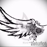 Интересный эскиз тату крылья – рисунок наколки крыло подойдет для тату в виде крыльев фото