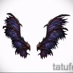 Необычный эскиз татуировки крылья – рисунок тату крыло подойдет для тату ангельские крылья на спине