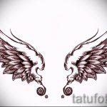 Необычный эскиз татуировки крылья – рисунок тату крыло подойдет для обозначение тату крылья на спине