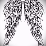 Интересный эскиз тату крылья – рисунок наколки крыло подойдет для тату крылья на спине у девушек