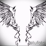 Классный эскиз тату крылья – рисунок наколки крыло подойдет для тату расправленные крылья