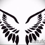 Необычный эскиз тату крылья – рисунок тату крыло подойдет для тату крест с крыльями