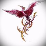 Классный эскиз тату феникс – стильный рисунок для использования как эскиз для тату с огненной птицей