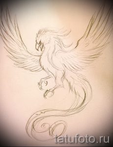 Классный эскиз наколки феникс – оригинальный рисунок для использования как эскиз для татуировки с фениксом