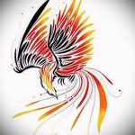 Классный эскиз наколки феникс – красивый рисунок для использования как эскиз для тату с огненной птицей