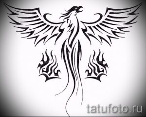 Эксклюзивный эскиз татуировки феникс – оригинальный рисунок для использования как эскиз для татуировки с фениксом