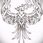 Крутой эскиз наколки феникс – красивый рисунок для использования как эскиз для тату с огненной птицей