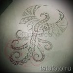 Интересный эскиз тату феникс – эксклюзивный рисунок для использования как эскиз для татуировки с огненной птицей
