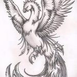 Крутой эскиз наколки феникс – стильный рисунок для использования как эскиз для татуировки с фениксом