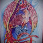 Крутой эскиз тату феникс – эксклюзивный рисунок для использования как эскиз для тату с фениксом