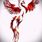Необычный эскиз наколки феникс – эксклюзивный рисунок для использования как эскиз для татуировки с фениксом