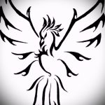 Интересный эскиз татуировки феникс – стильный рисунок для использования как эскиз для тату с огненной птицей