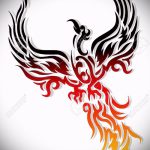 Крутой эскиз наколки феникс – оригинальный рисунок для использования как эскиз для татуировки с огненной птицей