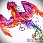 Эксклюзивный эскиз татуировки феникс – красивый рисунок для использования как эскиз для тату с огненной птицей
