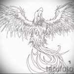 Крутой эскиз татуировки феникс – оригинальный рисунок для использования как эскиз для тату с огненной птицей