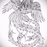 Крутой эскиз тату феникс – эксклюзивный рисунок для использования как эскиз для татуировки с фениксом