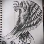Интересный эскиз тату феникс – оригинальный рисунок для использования как эскиз для татуировки с огненной птицей