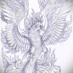 Крутой эскиз тату феникс – стильный рисунок для использования как эскиз для татуировки с огненной птицей