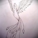 Интересный эскиз тату феникс – стильный рисунок для использования как эскиз для татуировки с фениксом