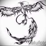 Классный эскиз татуировки феникс – оригинальный рисунок для использования как эскиз для татуировки с фениксом