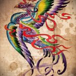 Необычный эскиз тату феникс – эксклюзивный рисунок для использования как эскиз для тату с огненной птицей