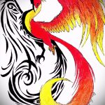 Классный эскиз наколки феникс – стильный рисунок для использования как эскиз для тату с фениксом