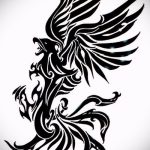 Интересный эскиз тату феникс – красивый рисунок для использования как эскиз для татуировки с фениксом