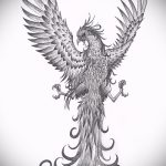 Классный эскиз татуировки феникс – красивый рисунок для использования как эскиз для татуировки с фениксом