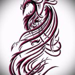 Классный эскиз наколки феникс – красивый рисунок для использования как эскиз для тату с фениксом