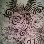 Необычный эскиз наколки феникс – стильный рисунок для использования как эскиз для татуировки с фениксом