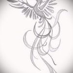 Крутой эскиз татуировки феникс – оригинальный рисунок для использования как эскиз для тату с фениксом