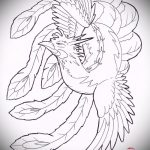Крутой эскиз наколки феникс – эксклюзивный рисунок для использования как эскиз для татуировки с фениксом