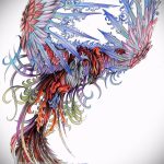 Классный эскиз тату феникс – красивый рисунок для использования как эскиз для тату с фениксом