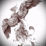 Интересный эскиз татуировки феникс – стильный рисунок для использования как эскиз для татуировки с огненной птицей